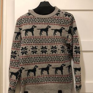 Jcrew Dog Sweater. size small Unique pattern.